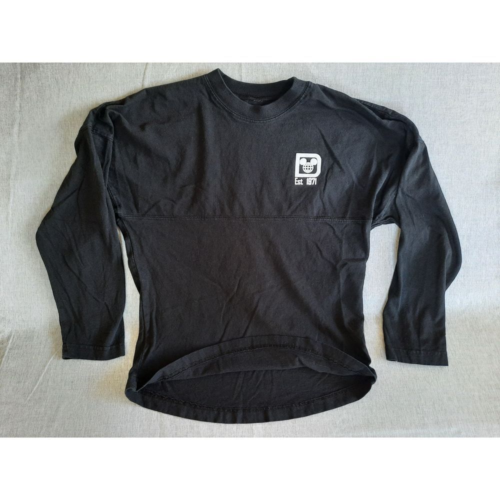 Disney Spirit Large Unisex Youth Pull-Over Art Logo Black Long‎ Sleeve Top